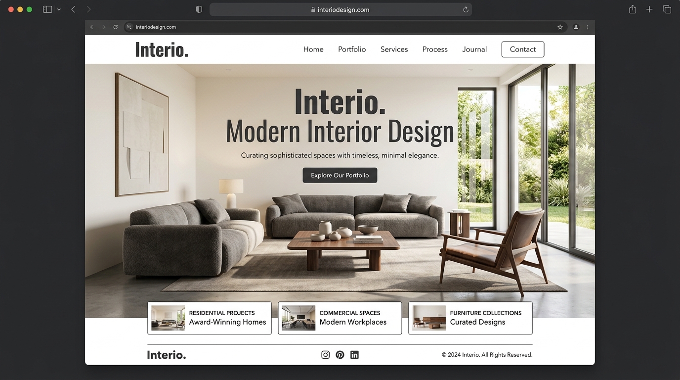 Interio Design Website Mockup